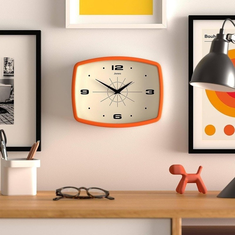 Compact Retro Wall Clock Battery Powered Quartz Modern Design Home & Kitchen New