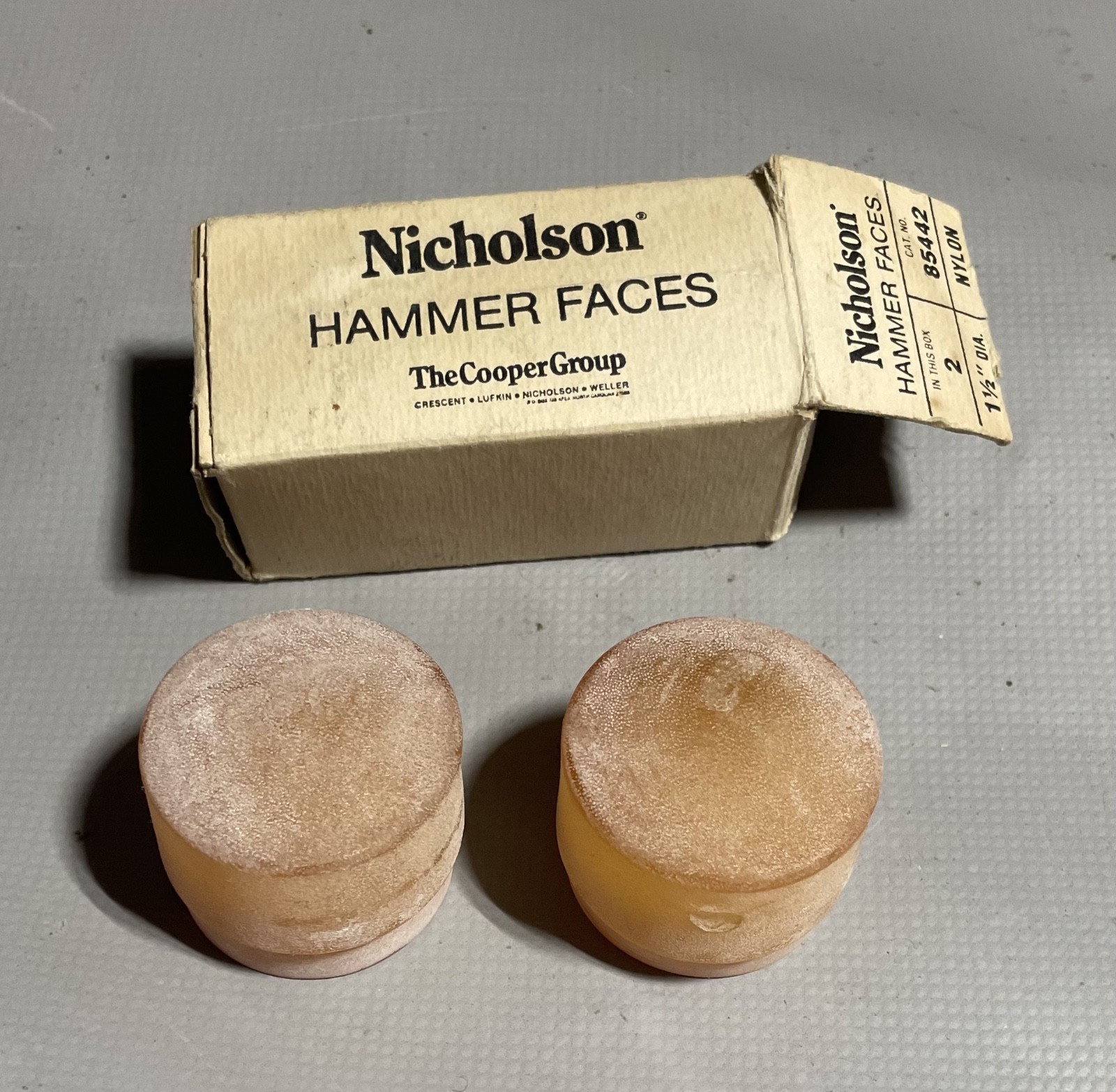 Nicholson 85442 Replacement Hammer Faces 1-1/2" dia Nylon - One Pair