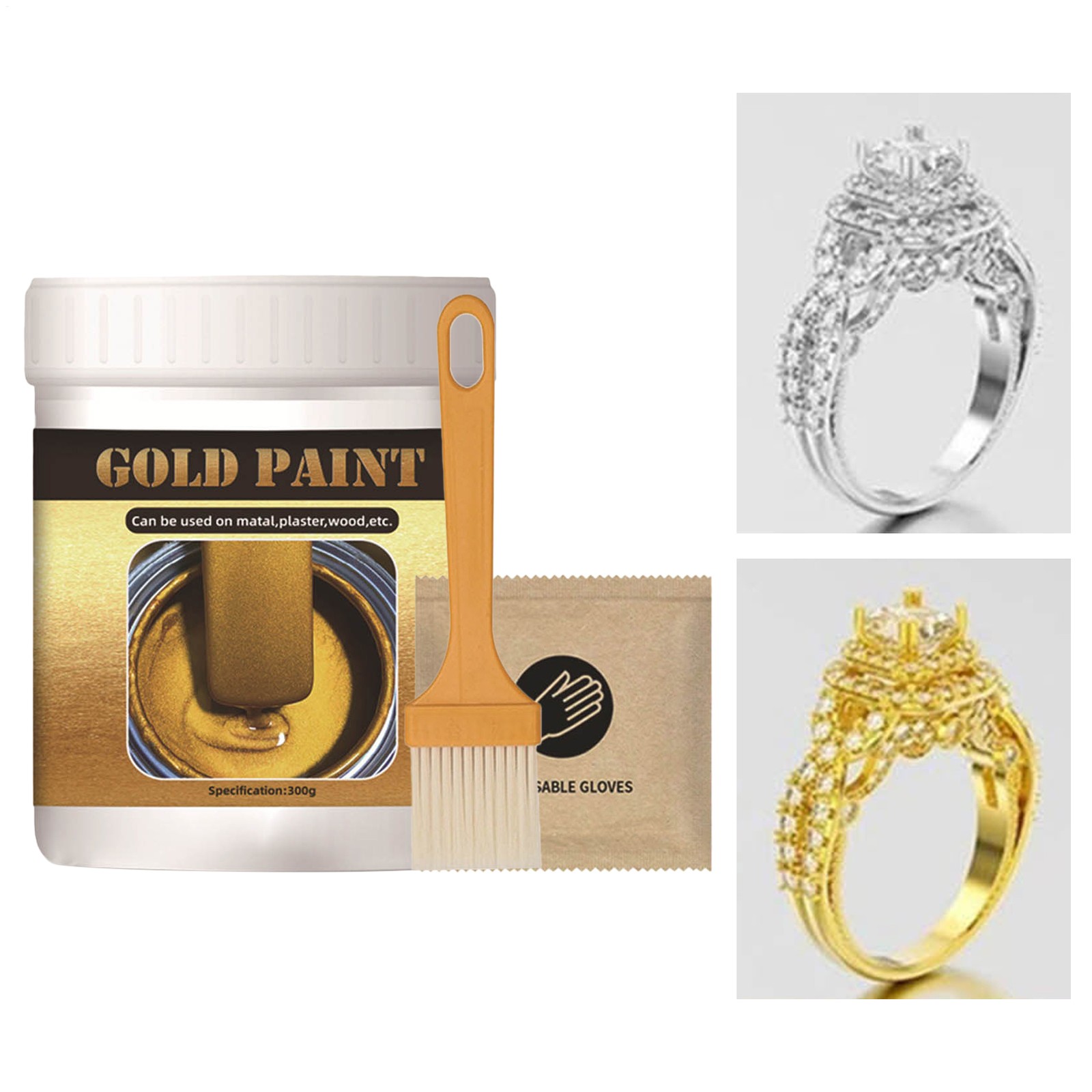 Gold Craft Paint Liquid Painting Supplies 300g Water-Based Gold Wood