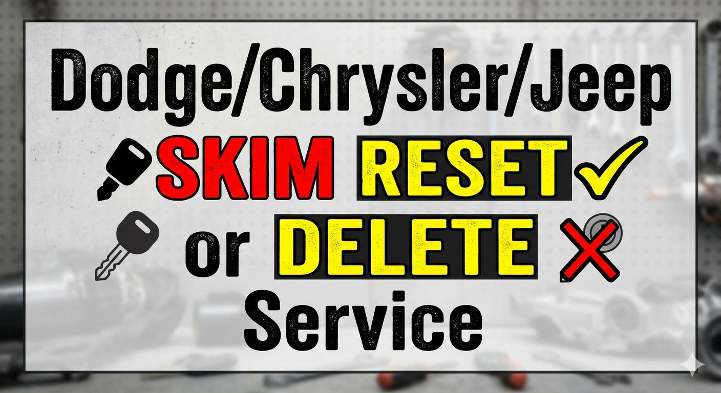SKIM RESET/DELETE SERVICE 96-06 Dodge/Chrysler/Jeep