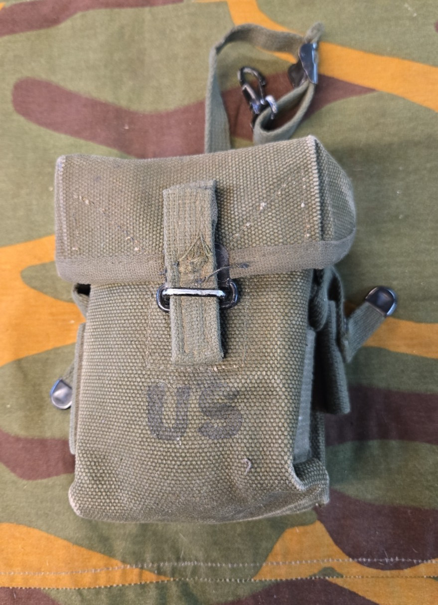 US Vietnam Era Double Magazine Pouch M1956 Early Canvas for 7.62x51mm
