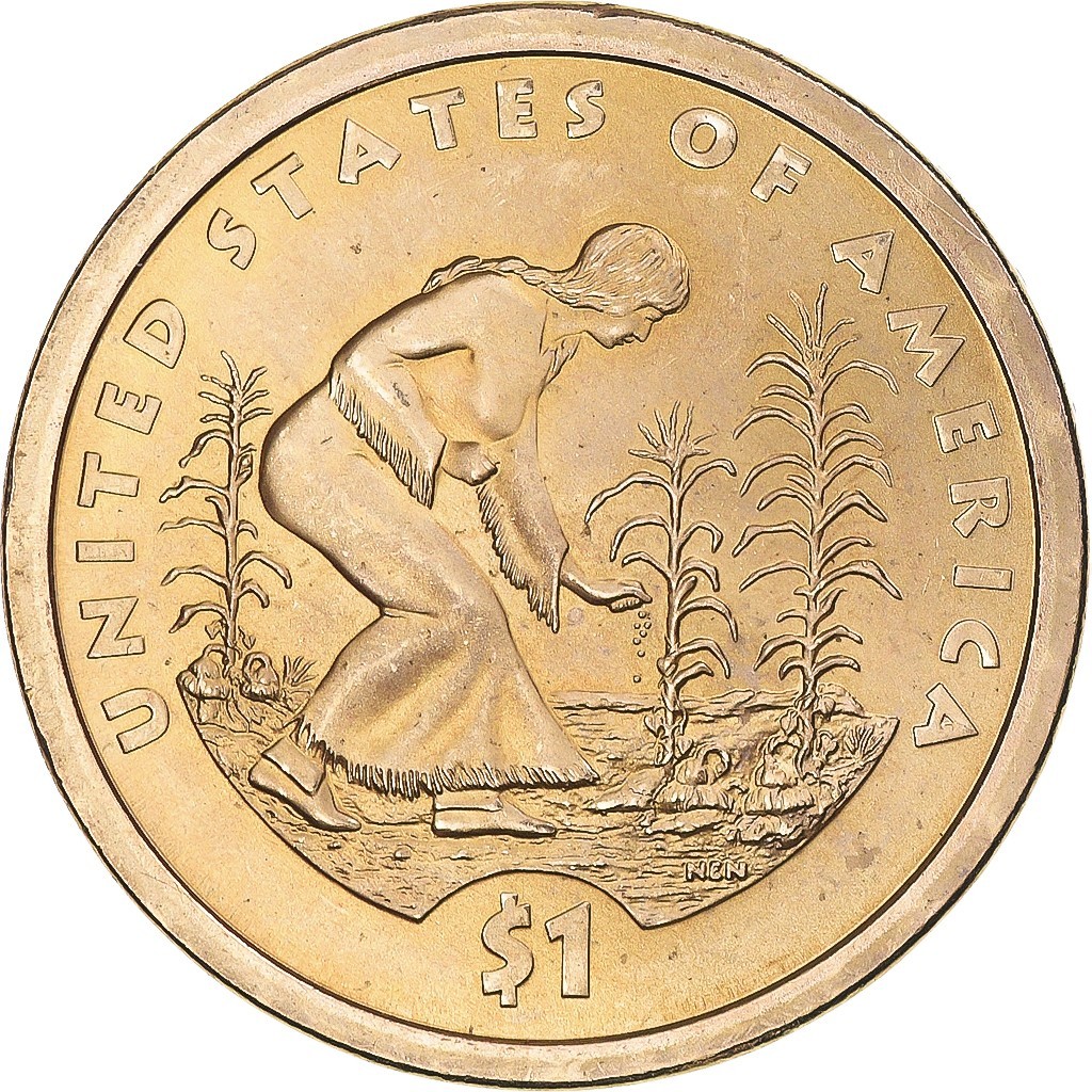 SACAGAWEA  DOLLAR  COIN (Planting Corn) 2009D , Circulated coins VF Condition