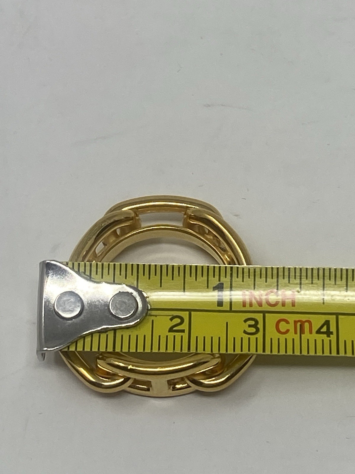 HERMES Regate Chaine Dancre Scarf Ring Gold Tone