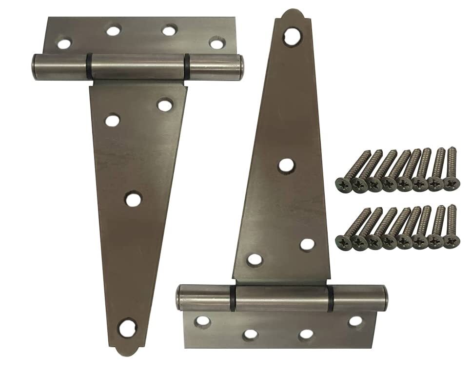 Stainless Steel Extra Heavy Tee Hinge 6" x 2.5mm with Stainless Screws & Hing...