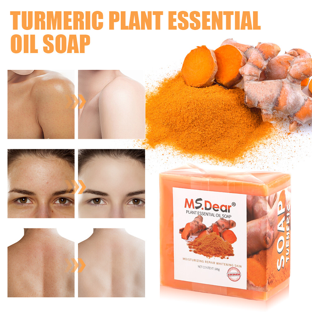 2Pc Turmeric Soap for Face&Body,Skin Brightening Anti-Acne Dark Spots Lightening