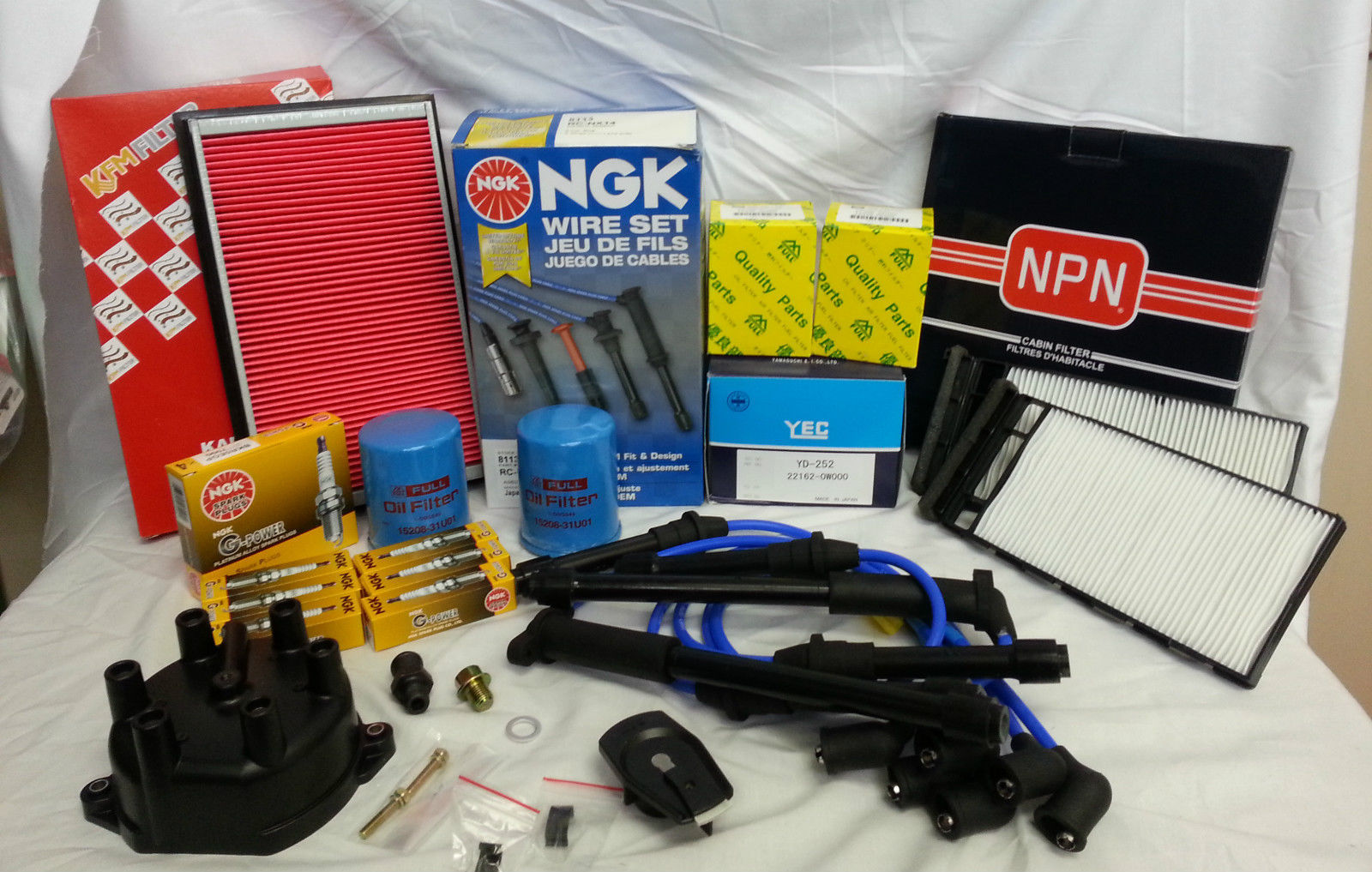 Tune Up Kit for 2000-2004 Frontier & Xterra Wire Set Air Oil Fuel Cabin Filter