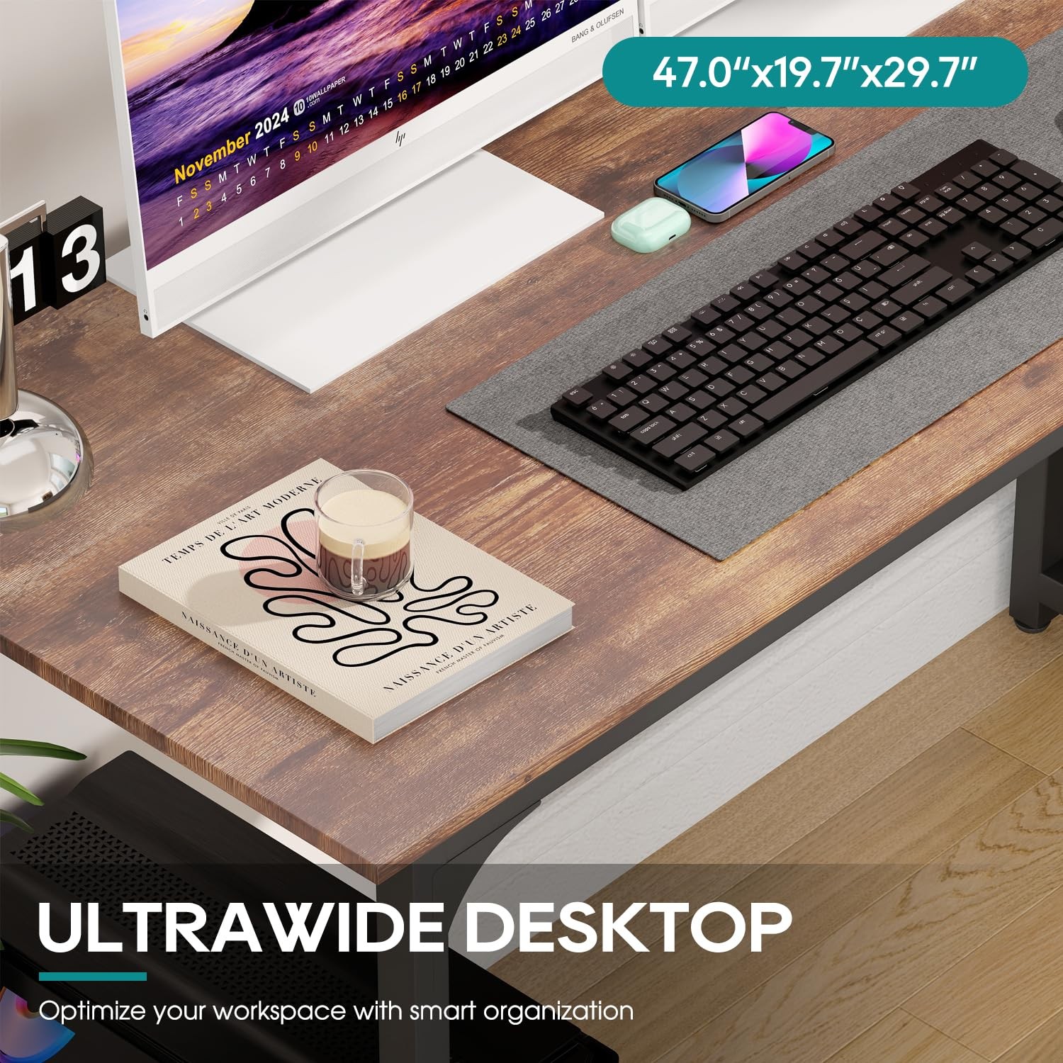 Computer Desk,47.2 inches Home Office Desk Writing Study Table Modern Simple Sty