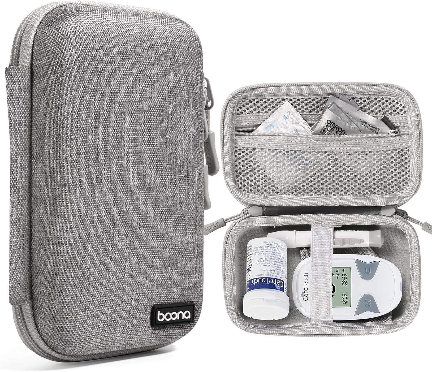 Diabetes Travel Case EVA Hard Shell Diabetic Supplies Bag Organizer for Blood Su