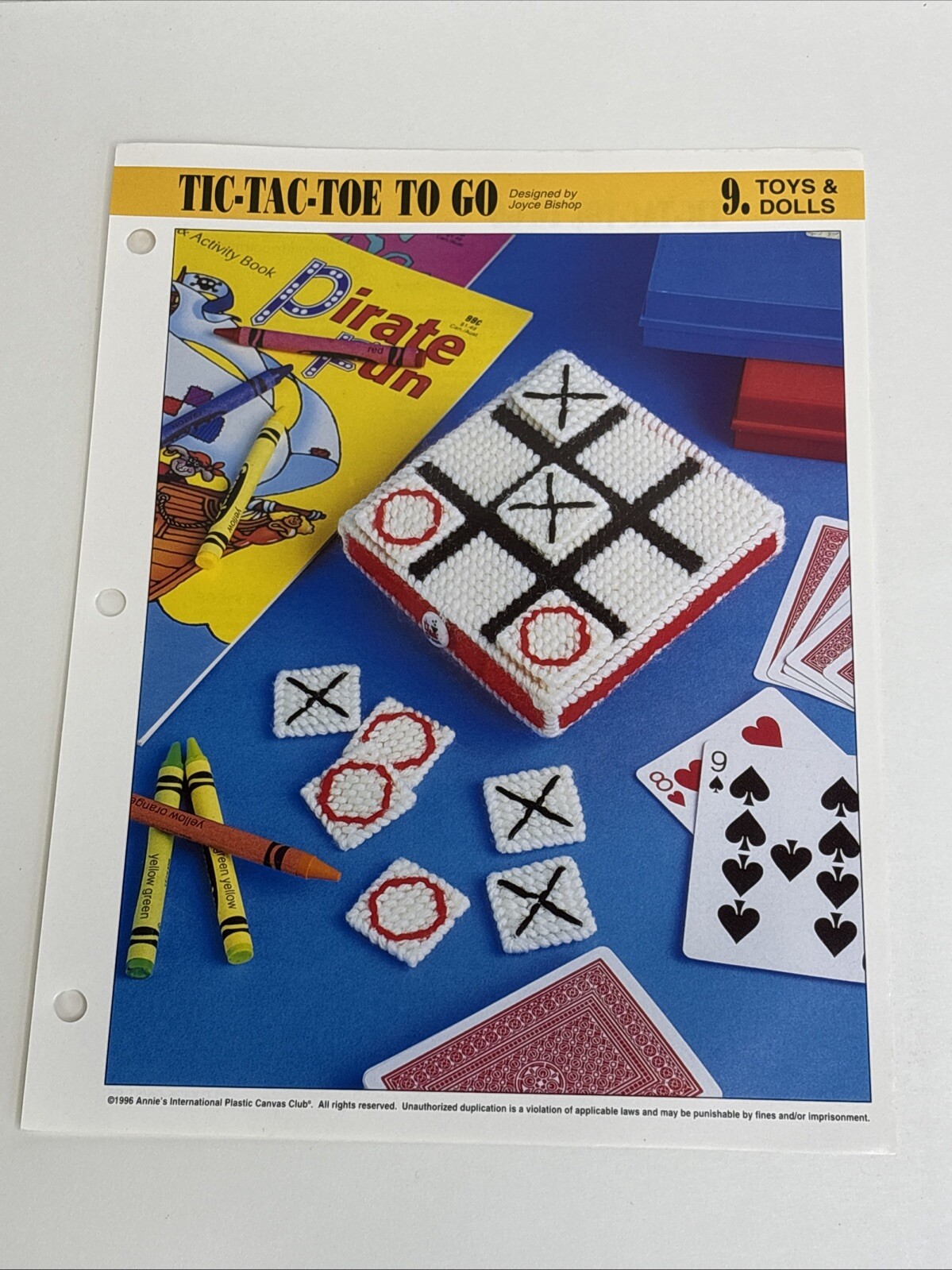 Tic Tac Toe To Go Game Annie's Attic Plastic Canvas Pattern Page