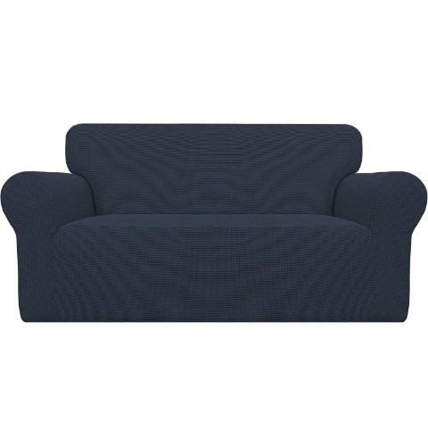 Upholstery cover with elasticated bottom, dark blue