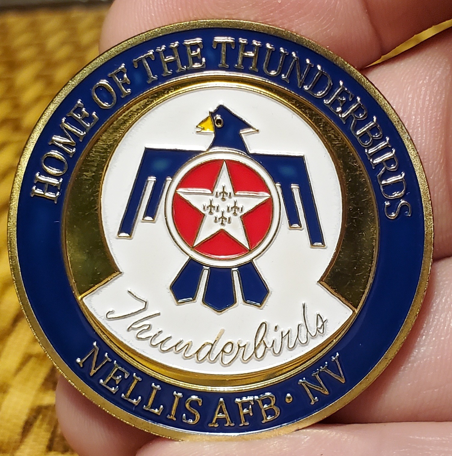 MILITARY CHALLENGE COIN-U.S. AIR FORCE "THUNDERBIRDS" NELLIS AFB, NEVADA