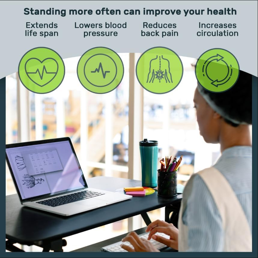 Techorbits Standing Desk Converter - 32 Inch Adjustable Sit to Stand up Workstat
