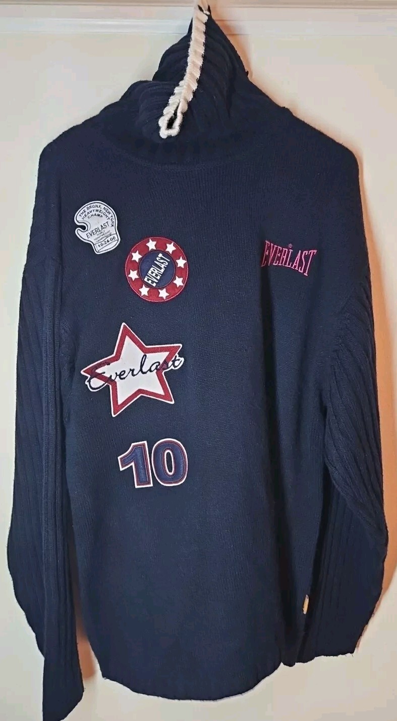 Everlast The Bronx New York City Heavyweight Champ Championship Sweater Size XL