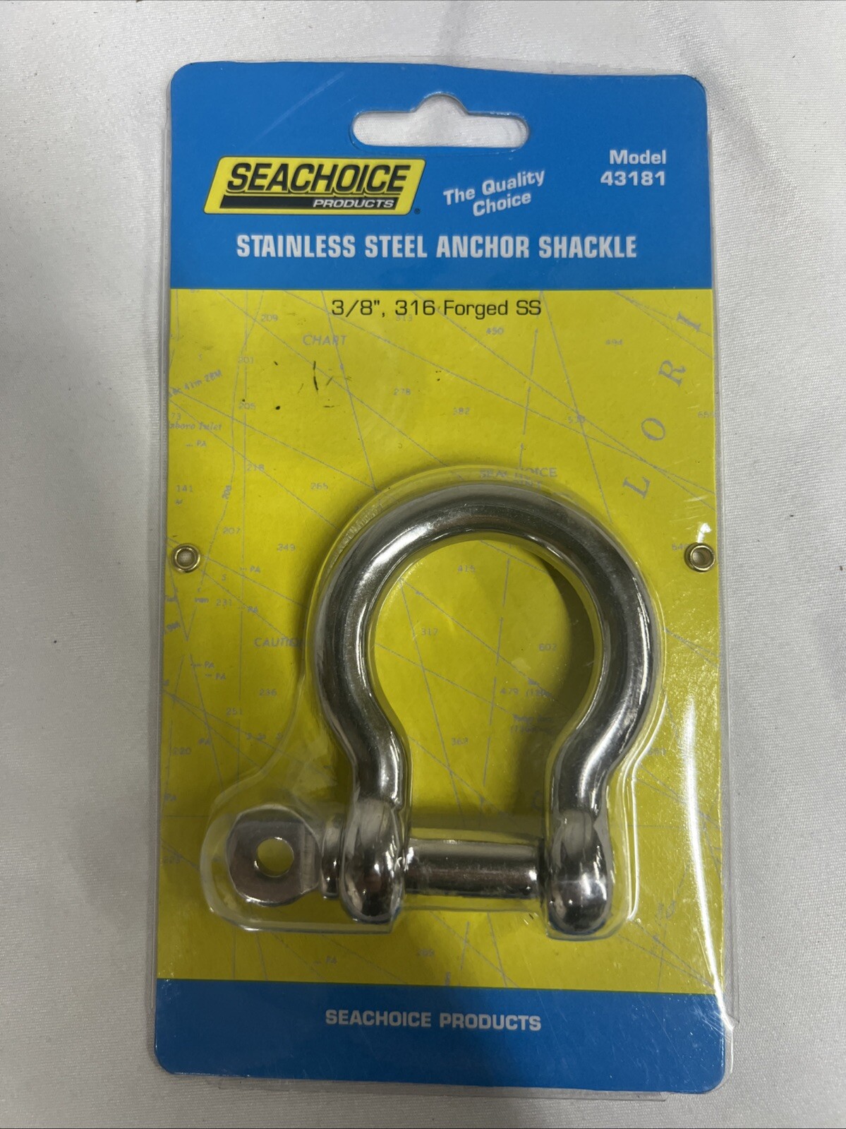 SEACHOICE 3/8 Inch 316 Stainless Steel Anchor Shackle 8000 lb Model 43181