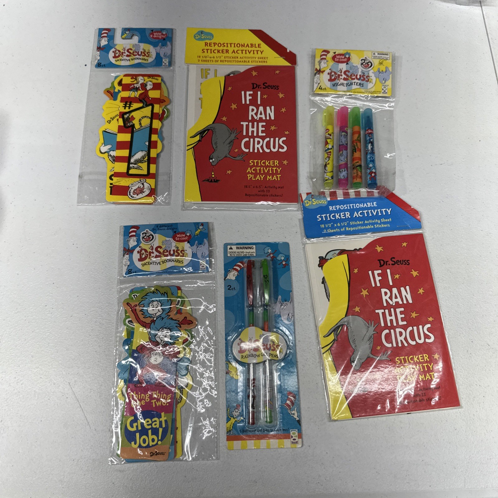 Dr. Seuss School Supplies Lot- Incentive Prizes Erasers Bookmarks Pencils Lot 6
