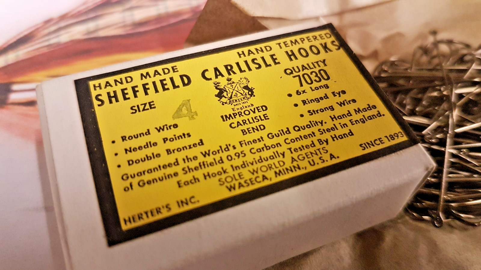 HOOKS FLY FLYTYING 100 SHEFFIELD CARLISLE 1 x BOX size 4 LURE Salmon 7030 L👀k