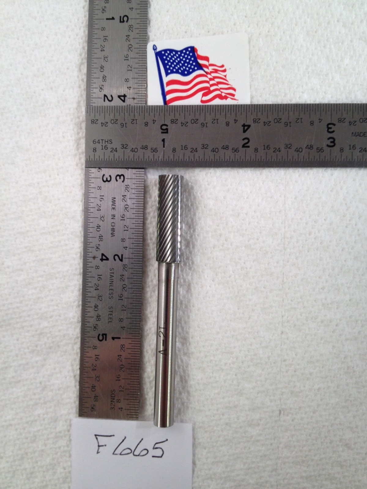 1 NEW FALCON / SGS 1/4" SHANK CARBIDE BURR. SA-2L. SINGLE CUT. 1" LOC (F665)