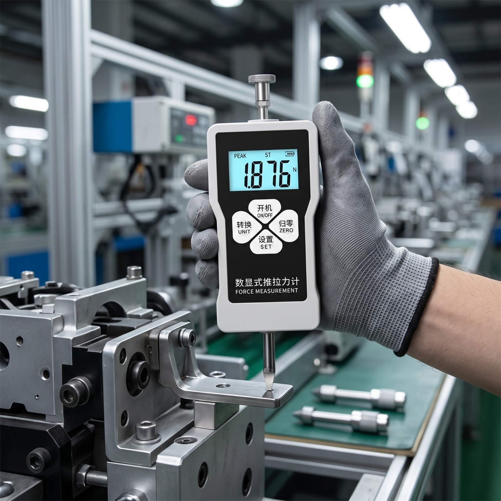 Push Pull Force Gauge Handheld Dynamometer Portable for Workshops, Inspectors