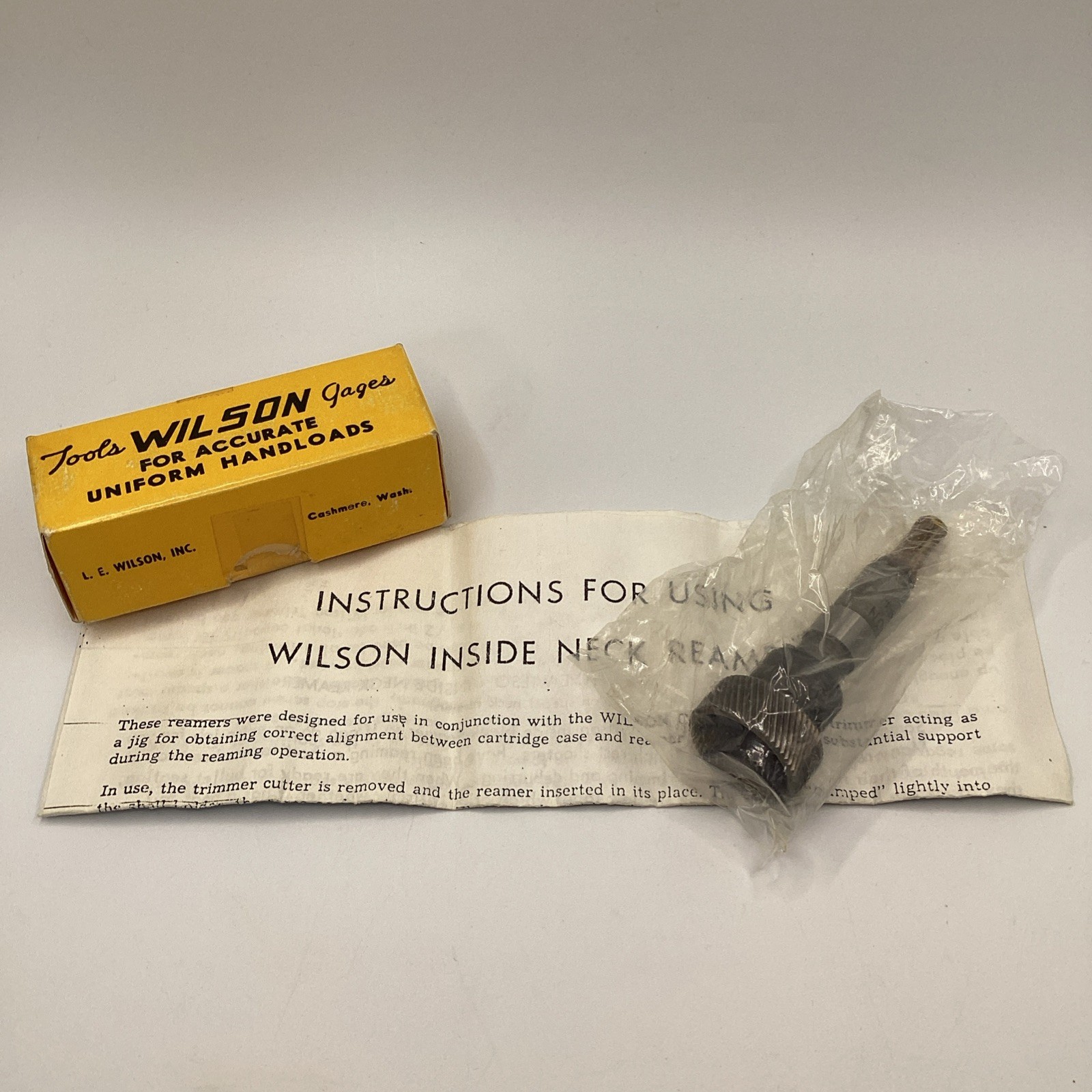 L.E. Wilson Inside Neck Reamer .22 Cal Reloading Tool w/ Box Vintage USA