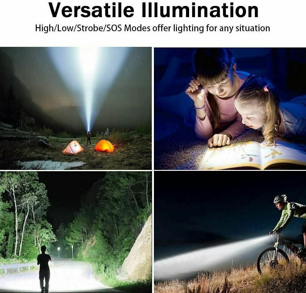 2PACK Rechargeable LED Flashlight Super Bright 30W Magentic Torch COB Work Light