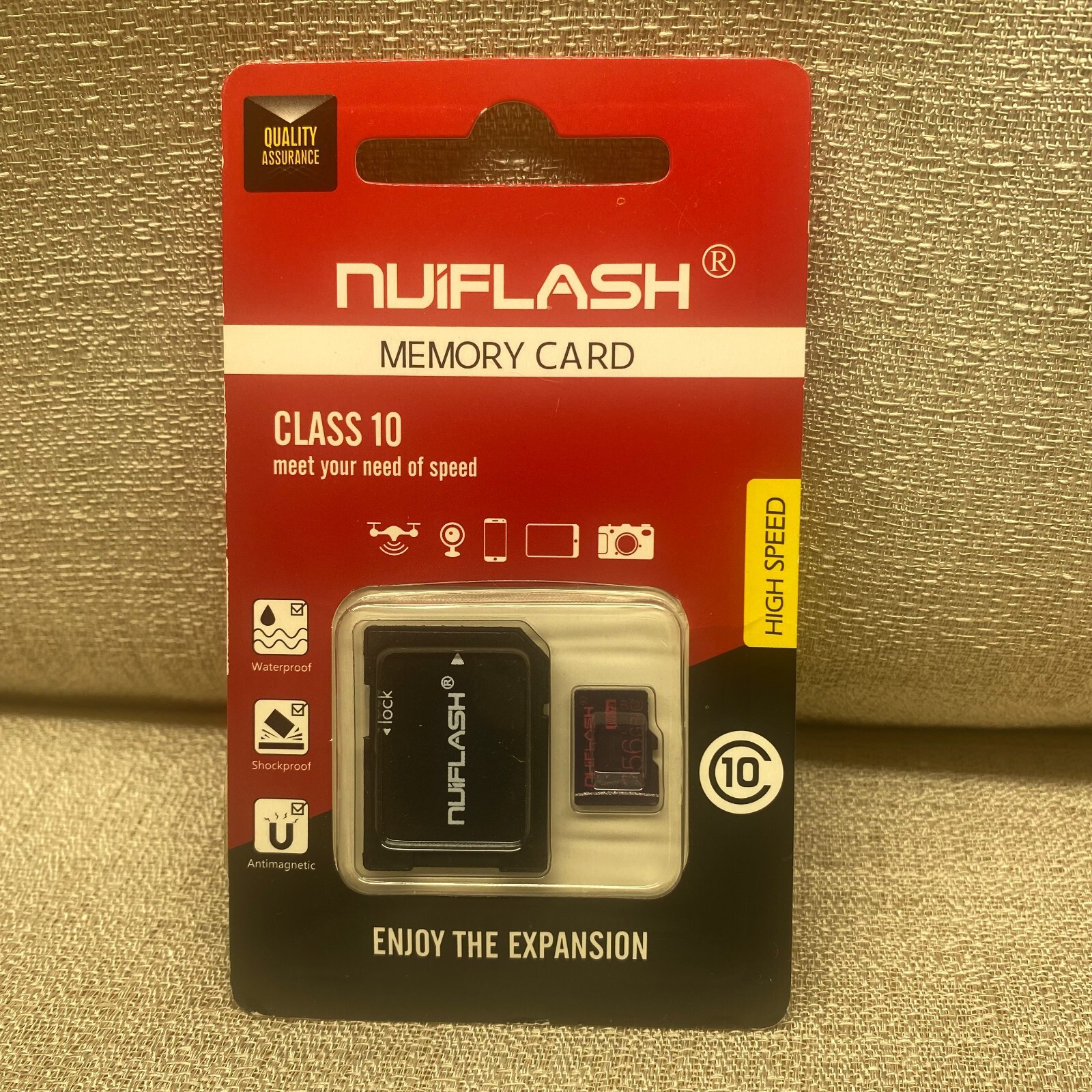 Nuiflash Memory Card Class 10 High Speed, Waterproof, Shockproof, Antimagnetic