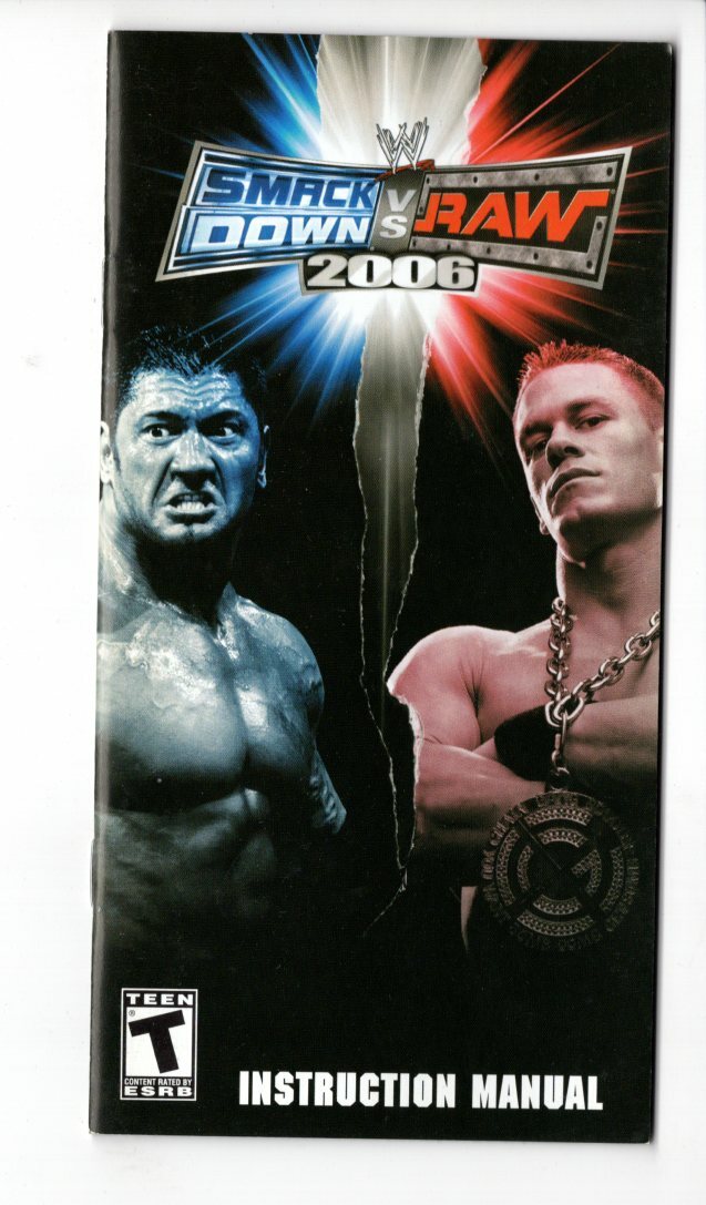 Smackdown Vs Raw 2006 PSP MANUAL ONLY Authentic Insert
