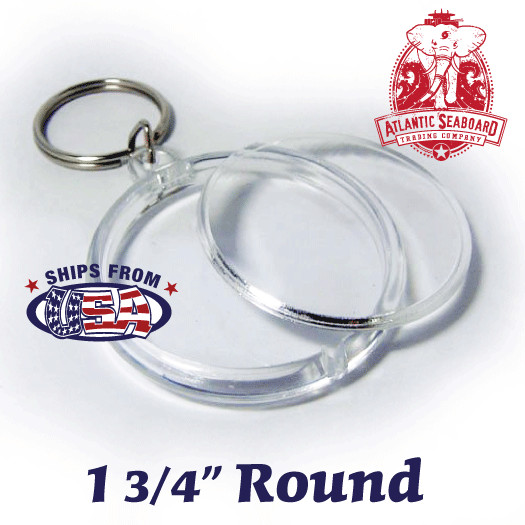 100 Pcs of Round Blank Clear Acrylic Keyring Photo Insert Keychain (40 mm)