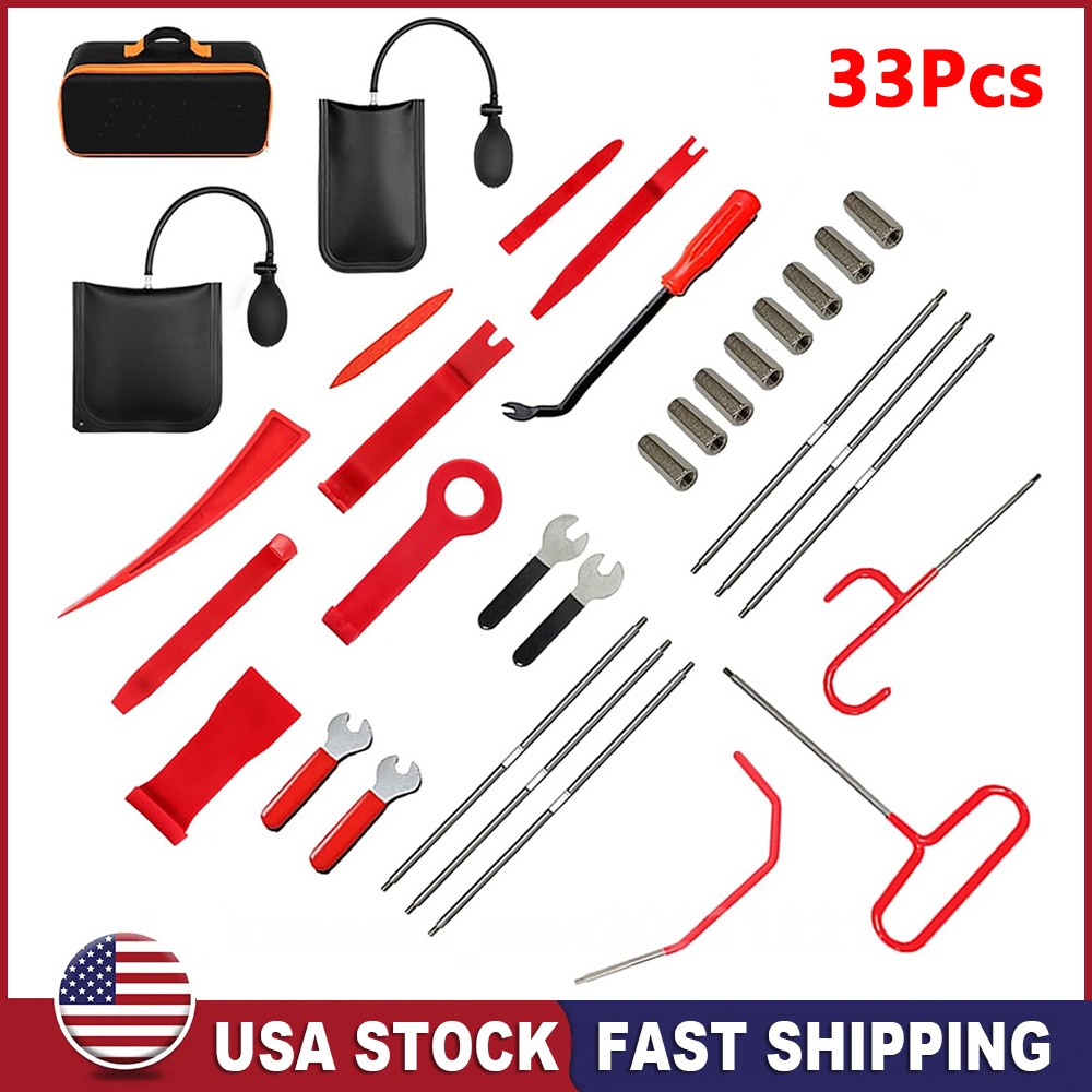 33Pcs Emergency Auto Tool Window-Car Door Entry Latching Universal Repair Kit US