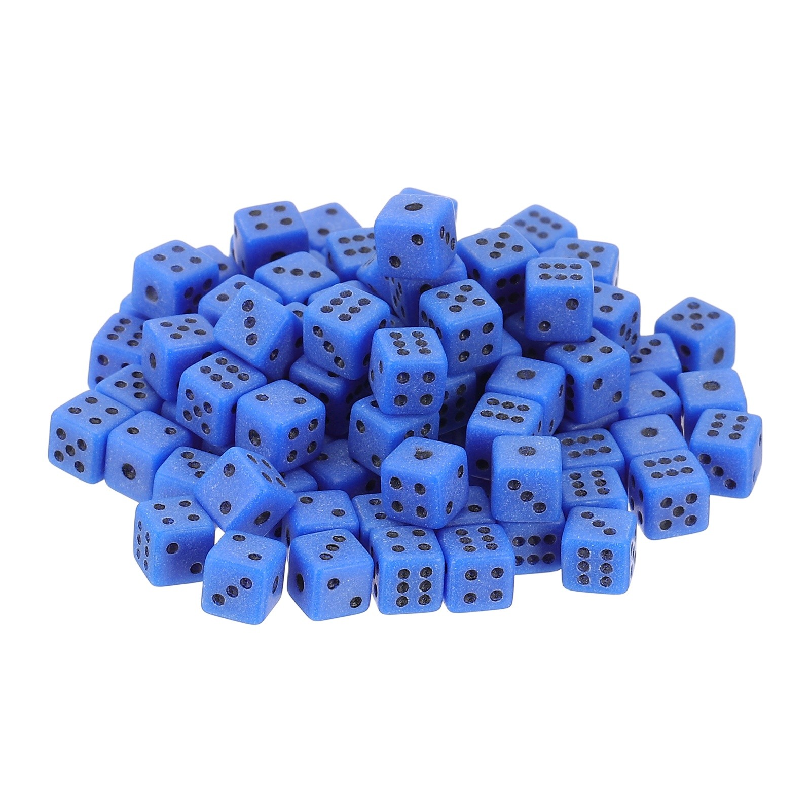 300pcs Mini Dice, 5mm/0.2" Square Dice with Acrylic Game Dots, Blue/Black