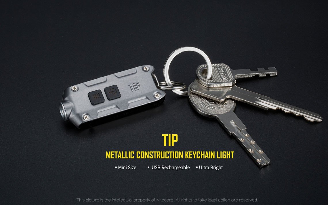 NITCORE 2018 TIP 360 Lumen Rechargeable Keychain Flashlight (Copper)