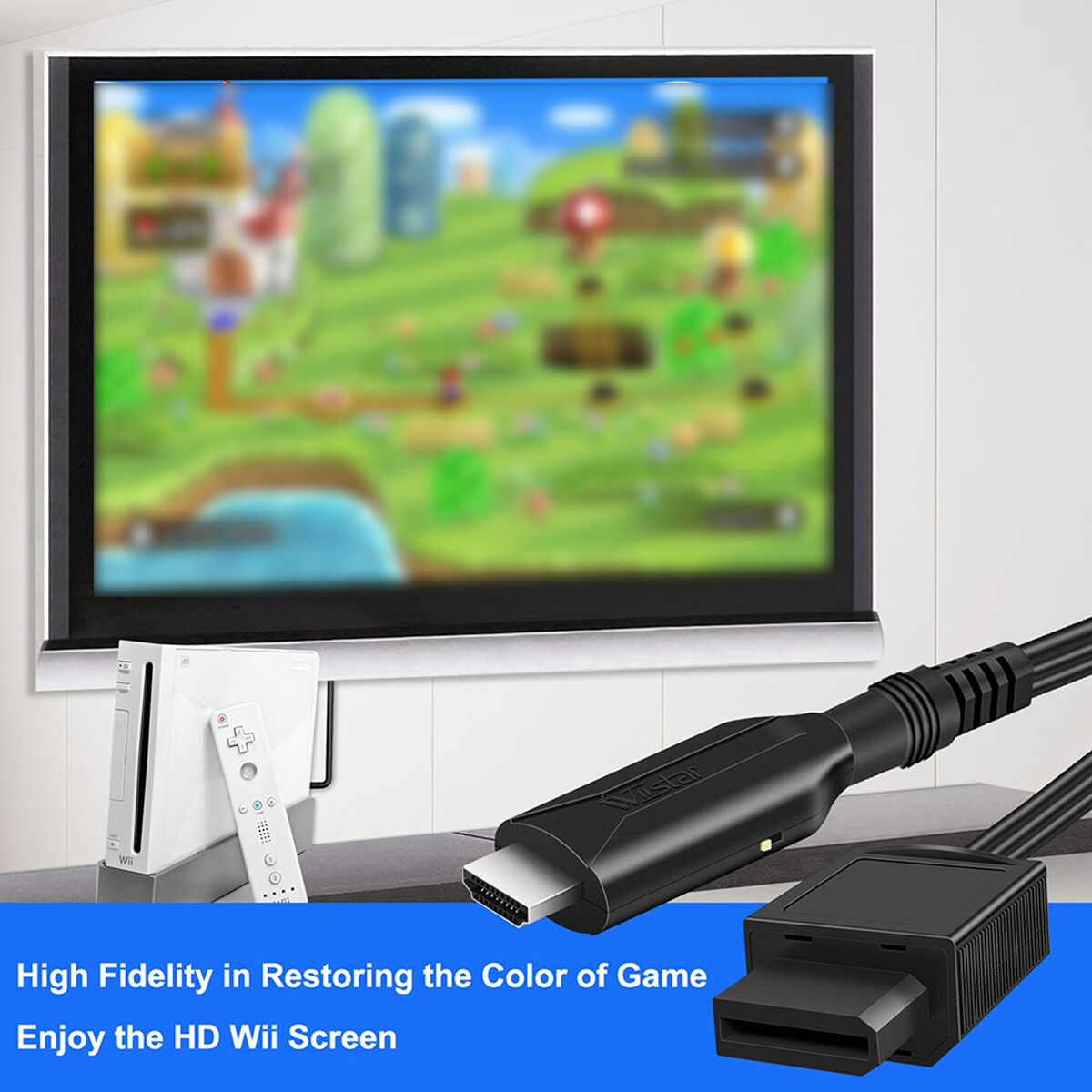 For Wii Input to HDMI Converter HD Video Audio Output Adapter For Nintendo.