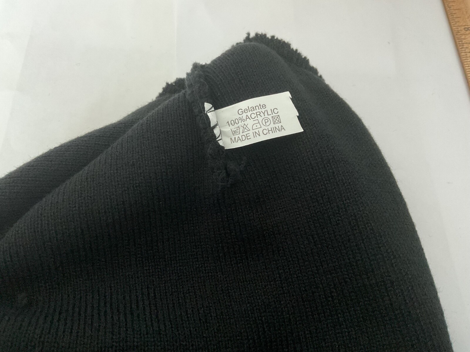 Police Captain Olive Drab color Patch Sewn on a Black Watch Cap