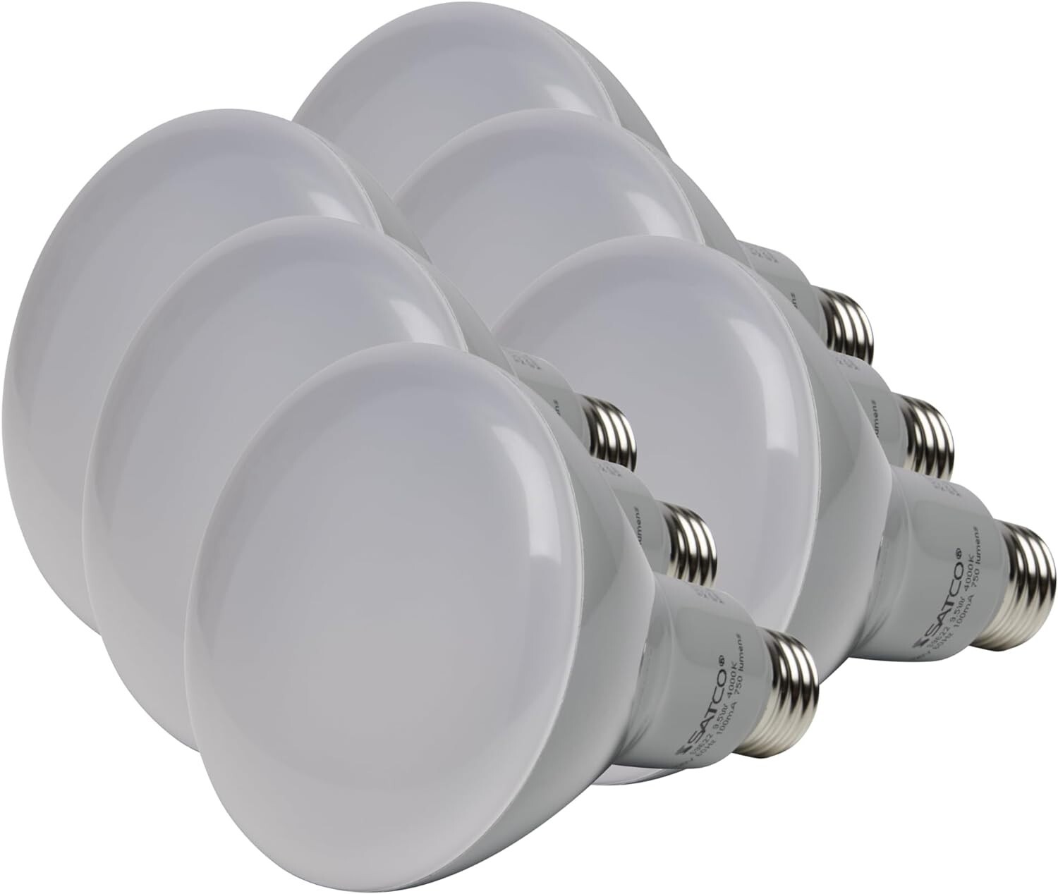 SATCO S9621 - 9.5 Watt BR30 LED Dimmable Light Bulbs - 120 Volt  3000K  (6 Pack)