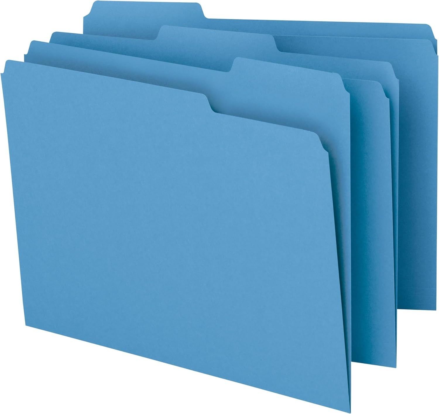 Elevate Organization: Blue 100 Pack 1/3-Cut Tab File Folders, Letter Size