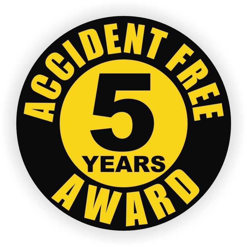 3pcs Accident Free 5 Years Hard Hat Decals Helmet Stickers Safety Award