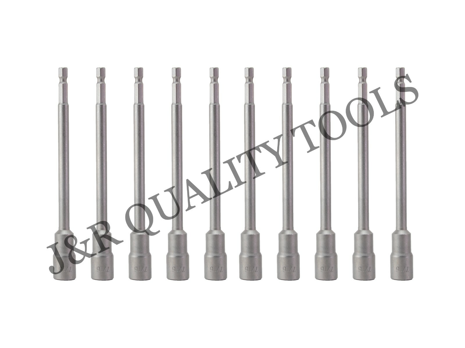 10 Pc. 7/16" x 6" Long Magnetic Nut Setter Driver Quick Release/Change Bundle