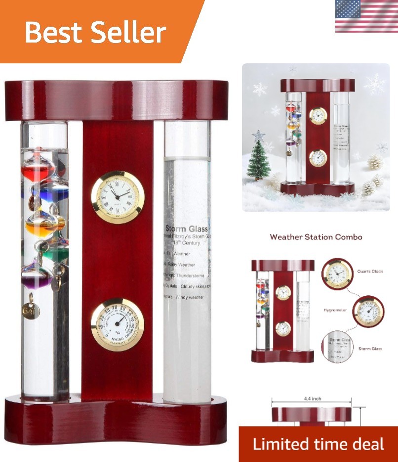 Functional Galileo Thermometer & Hygrometer: Stylish Weather Prediction Gift