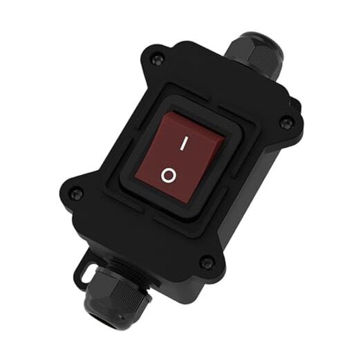 JD IP65 Waterproof Inline Cord Switch 125/250V 30A 4Pin 2 Position On Off Red