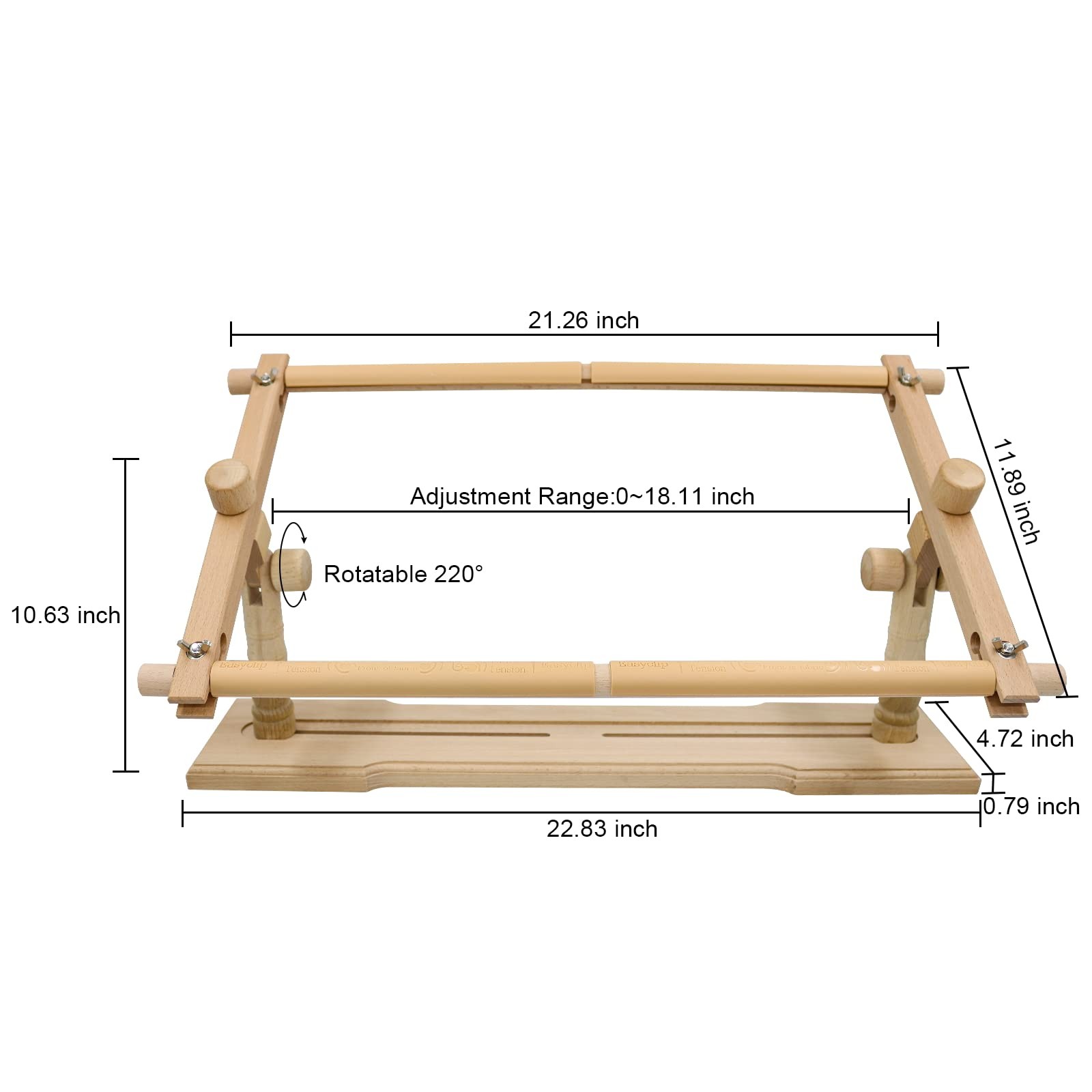 Jasvelly Embroidery Frame Stand - Adjustable Cross Stitch Scroll Frame Beech