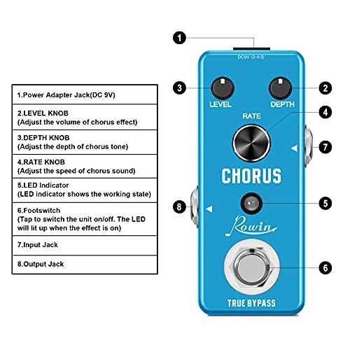 Rowin analog chorus CHORUS guitar effect pedal LEF-304