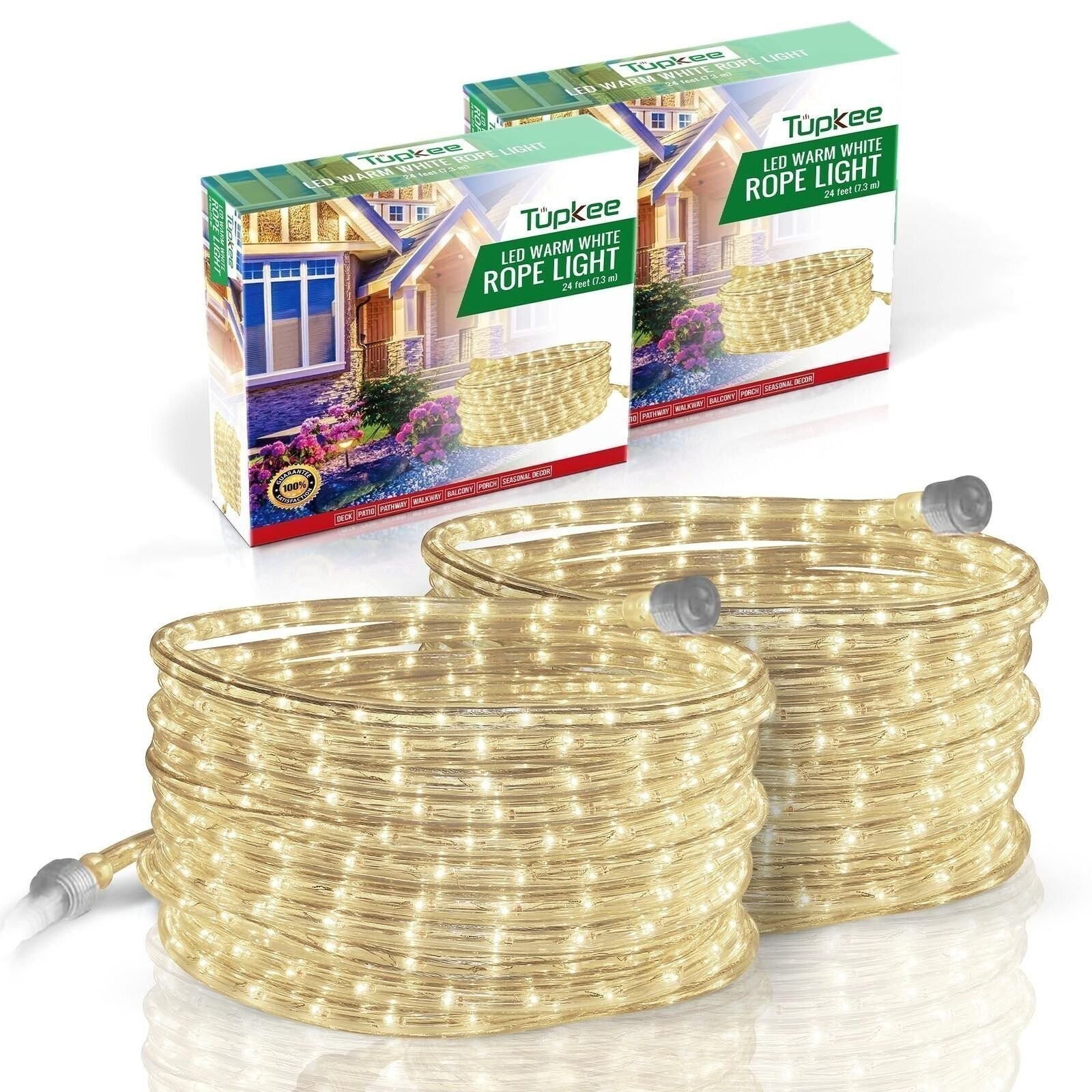 Tupkee LED Rope Light - 24 Feet, for Indoor and Outdoor Decorative Tube Lights