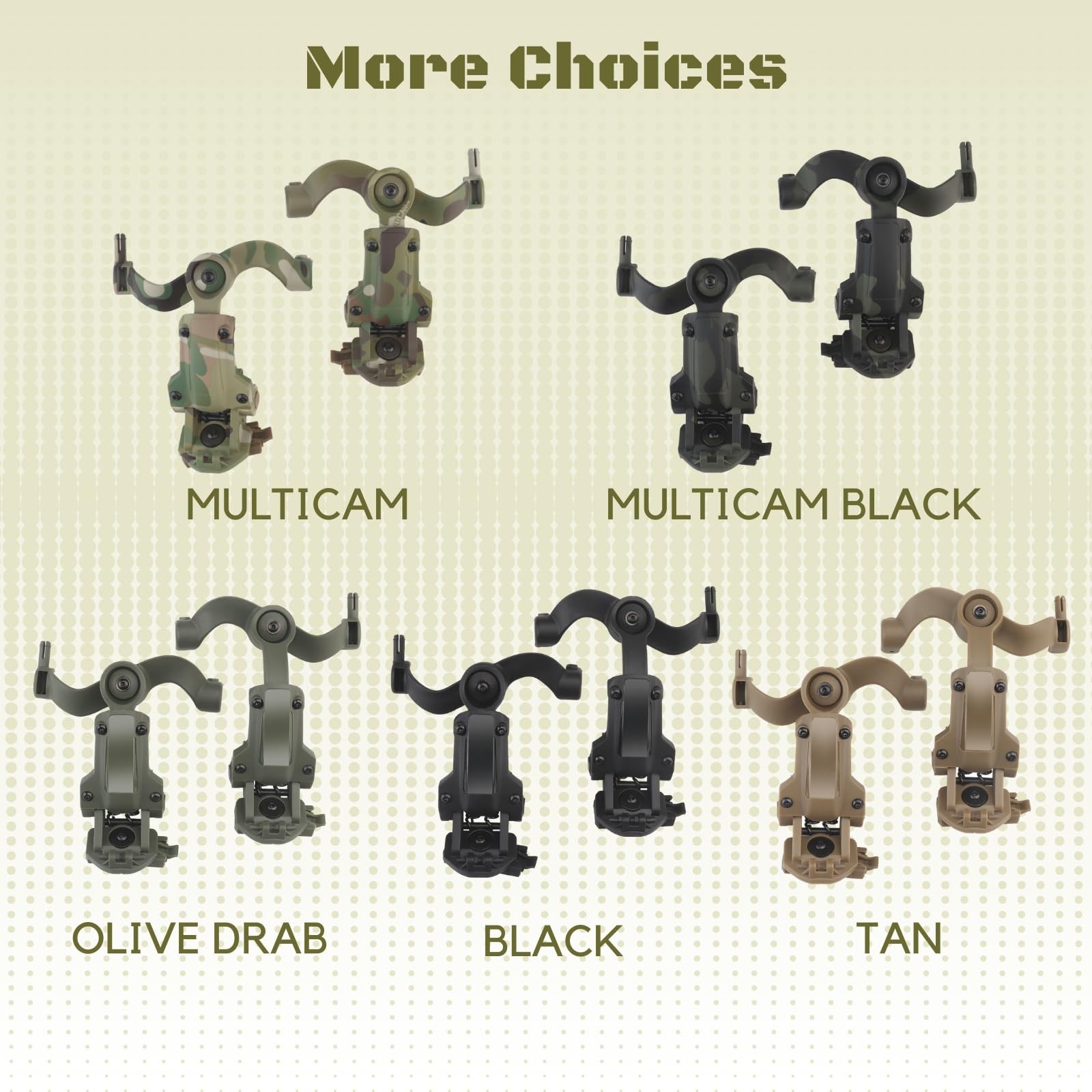 Free-Angle Tactical Headset Rail Mount for Earmor Headset Adapter On Team Wen...