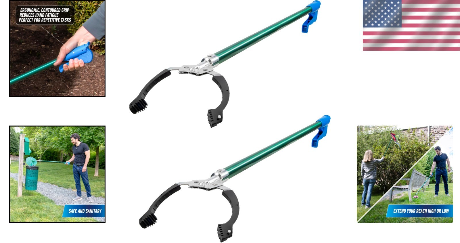 Trash Picker Upper with Built-in Magnet