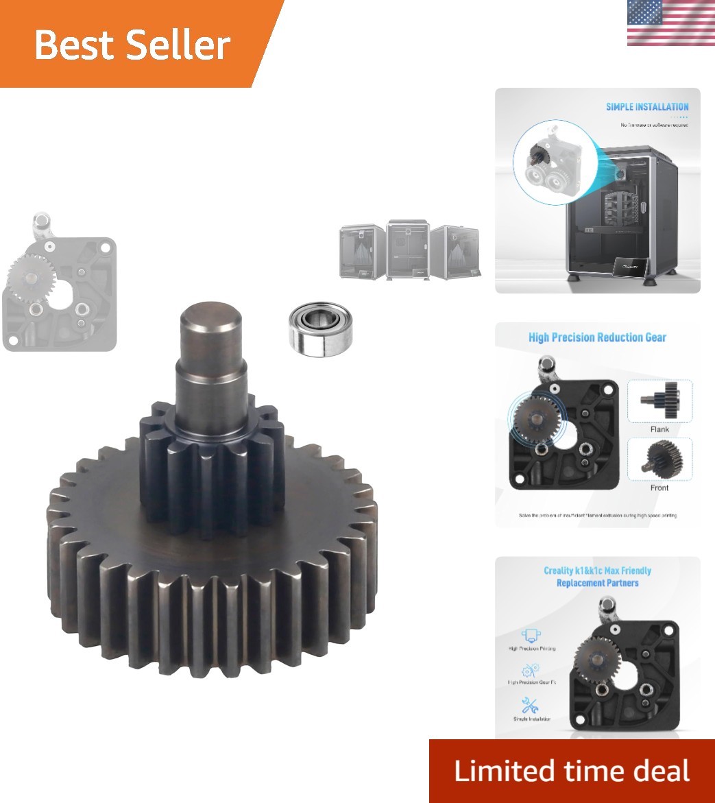Upgrade K1C Extruder Gear - Full Metals for Enhanced 3D Printing Performance