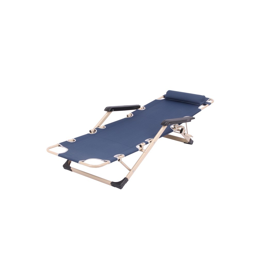 Outdoor Folding Camping Bed Portable Adjustable Break Chair Single Rollaway Bed