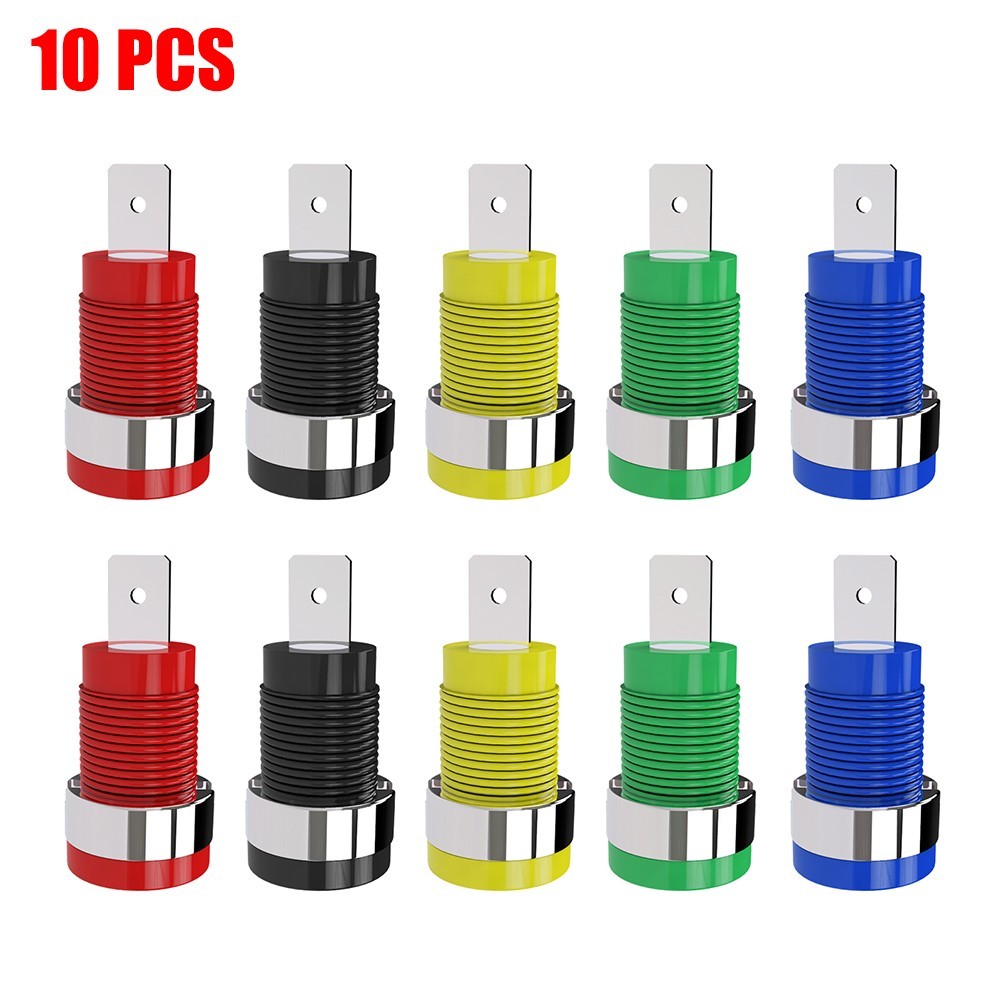 Banana Socket Panel Mount Pluggable Grounding Posts Safety Test Probe 10 Pcs