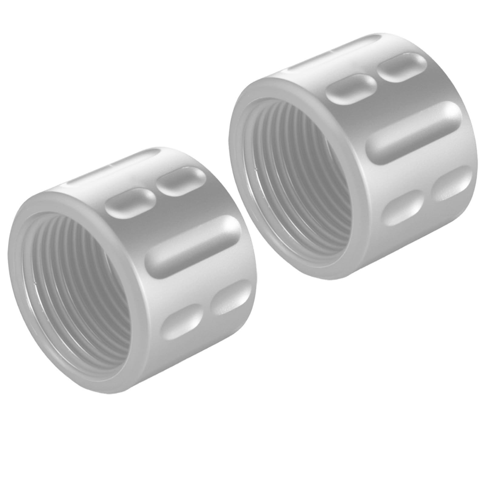 BZGREEN 2 Pack Thread Protector for 1/2 * 28 .22LR, .357 and 5/8 * 24 Silver