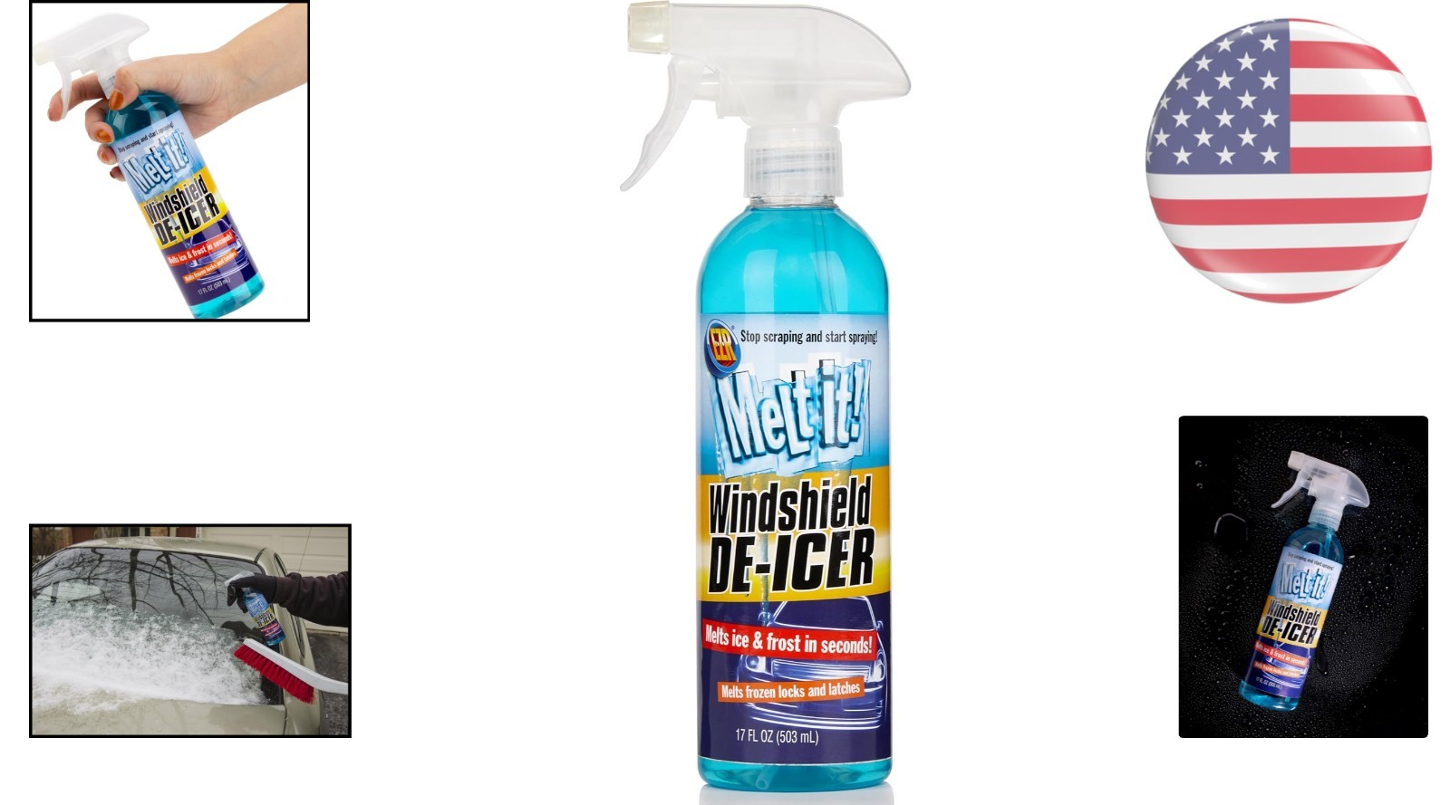 Melt It! High-Performance Windshield De-Icer for Safe Winter Driving - 17 Fl Oz