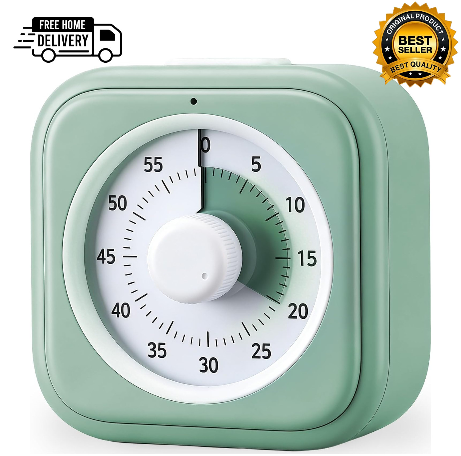 60 Minute Visual Timer for Kids, Silent Countdown Clock, Time Management Tool fo