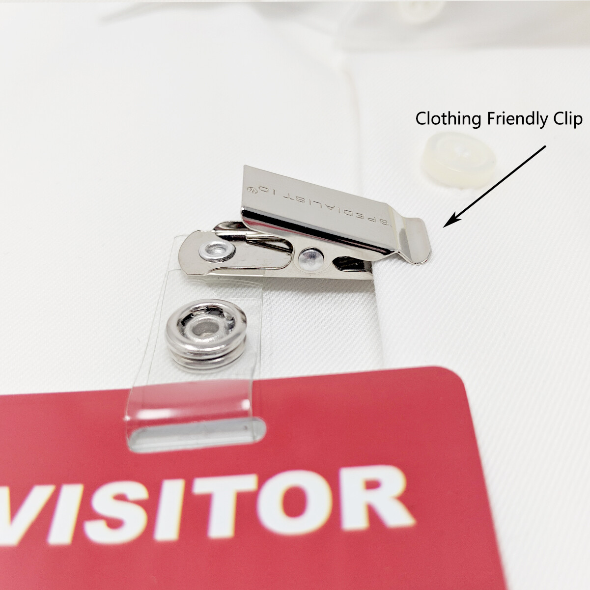 5 Pack - Heavy Duty Visitor Pass Badges with ID Clips - Reusable & Re-Writable